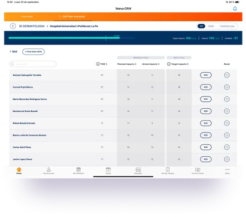Create and submit call plans in minutes —using a powerful interface built into Veeva & Vault CRM.